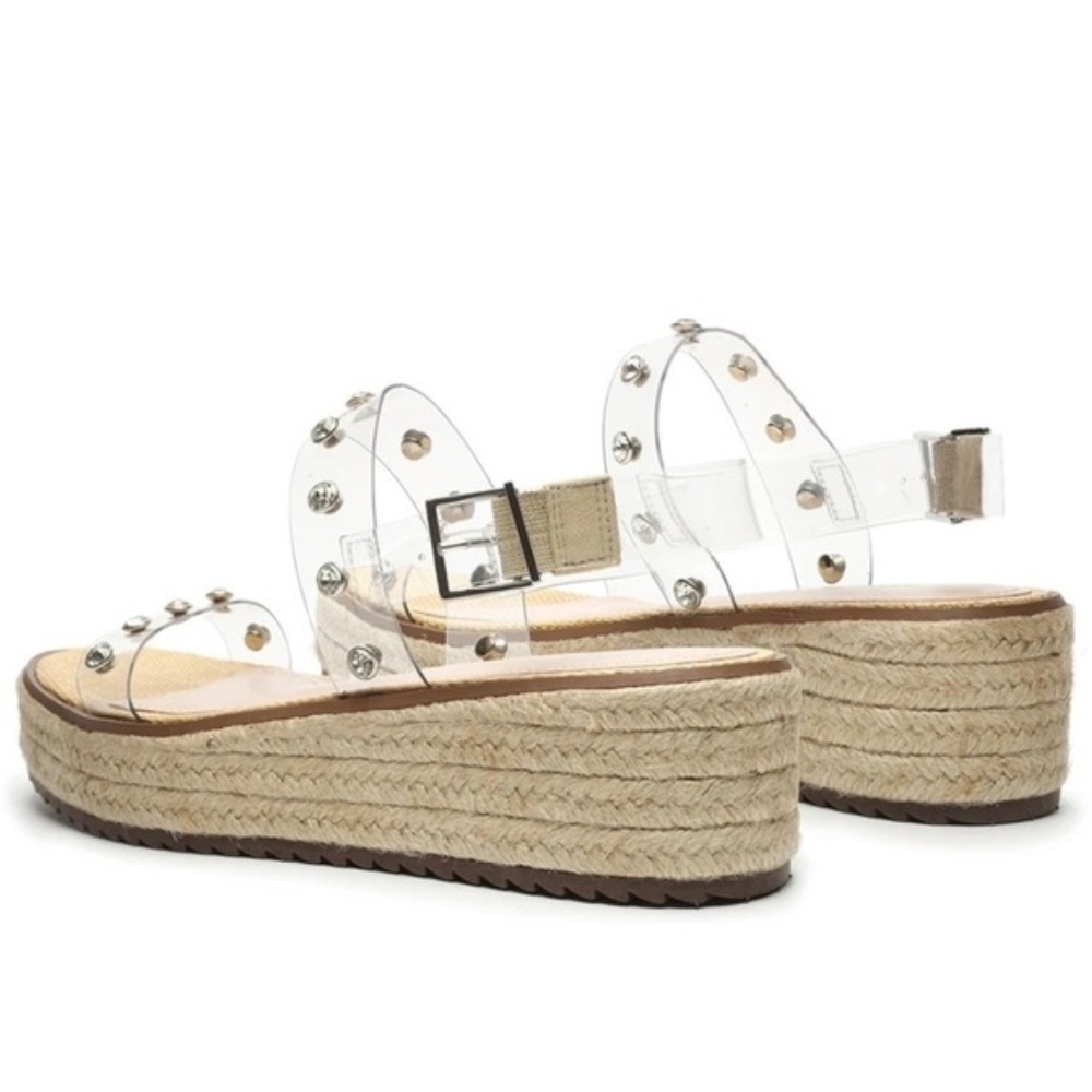 SCHUTZ Christiane Vinyl Studded Platform Wedge Sandal NIB - Picture 5 of 9